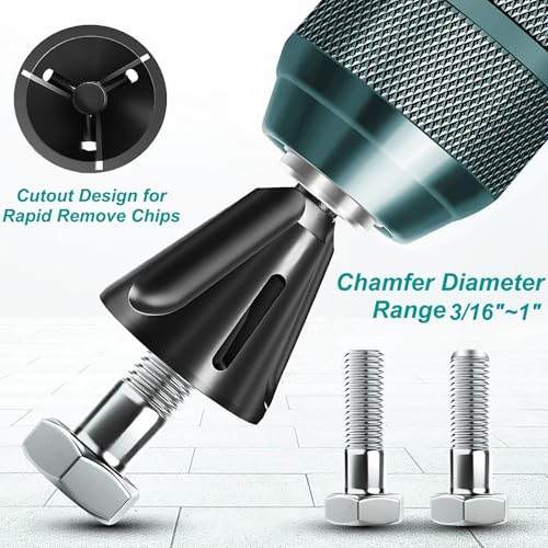 2PCS YG8 Tungsten Carbide Deburr Chamfer Bits 1/4" Hex Shank, Fits 1/8-3/4"