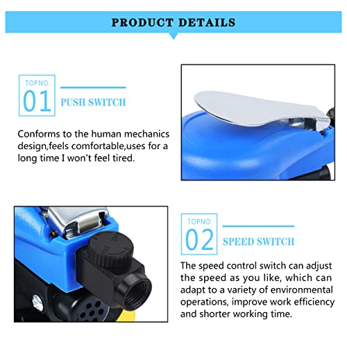 Air Random Orbital Sander 6-inch Dual Action Pneumatic Orbit Orbit Polisher Pro Grinding Sanding Tools Silver - color: Blue / 6"