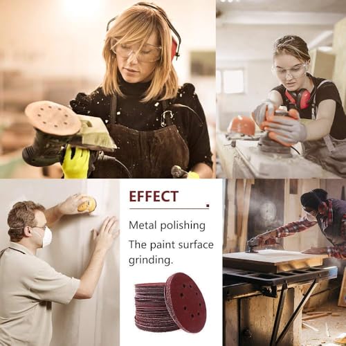 Drill Sanding Attachment, 80PCS 5 Inch Sanding Discs for Drill