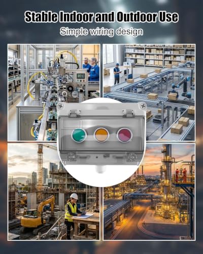 Momentary Push Button Switch Box Red Green Yellow Controls IP67 - size: Red Stop + Green Start + Yellow Reset