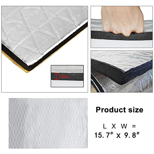 394 Mil Car Sound Deadening Mat, Sound Deadener Material 13 Sq Ft, 12-Piece - size: 12.92 sqft