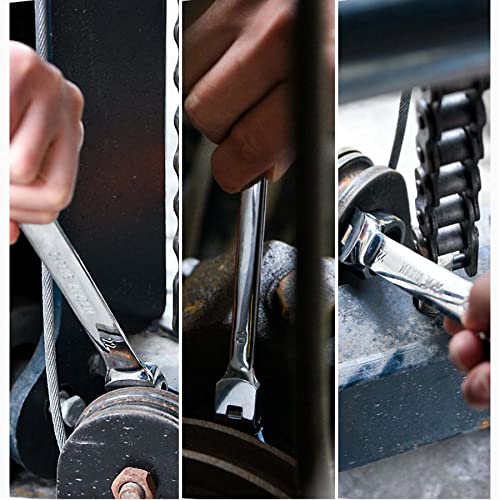 Qnkaa Flexible Ratchet Wrench Set 8pcs 9-17mm Spanner Gear Ring - size: Metric 8pcs