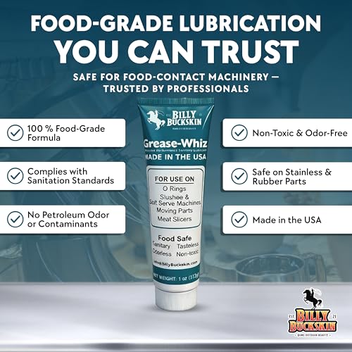 Billy Buckskin Grease-Whiz Food Grade Grease Lubricant, 4oz, 12-Pack - size: 48oz