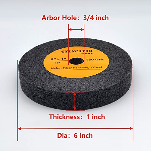 6" Deburring Wheel, Nylon Fiber Polishing Wheels, 7P - style: 6" x 1" x 3/4"