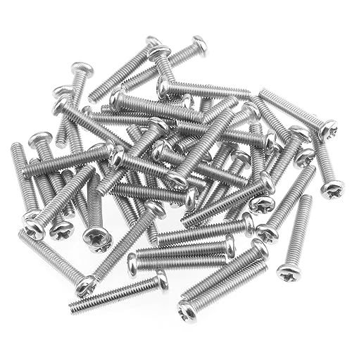 HELIFOUNER 100 Pieces M3 x 18mm, Thread Pitch 0.5mm, 304 Stainless Steel (18-8) Phillips Pan Head Machine Screws, Fully Threaded - size: M3 x 18mm (100 PCS)