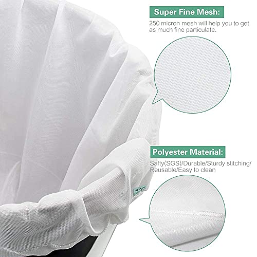 Brew Bag Reusable 4 Pack 22"×26" 250 Micron Fine Mesh Bag for Beer - size: 4 pack-22"×26"
