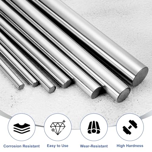 MECCANIXITY Linear Motion Rods, 2Pcs 6mm x 350mm(0.24" x 13.78") Solid Case Hardened Chrome Plated Linear Rail Rod Shaft Guide for CNC DIY Crafts 3D Printer Model Car Airplane - size: 6mm x 350mm