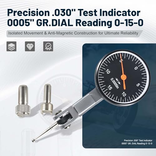 Precision .030" Test Indicator 0005" GR. DIAL Reading 0-15-0 Black
