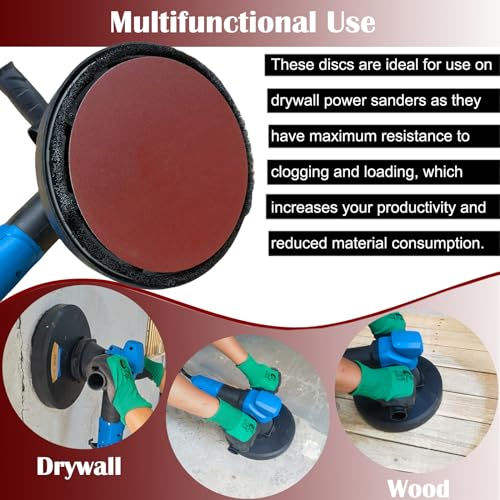 50 Pack 7 Inch 80 Grit Hook-and-Loop Sanding Discs Sandpaper -7" Aluminum Oxide Sander Paper Grinding Polishing for Random Orbit Drywall Sander … - style: 80 Grit