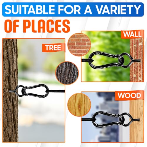 2Pcs 5” Heavy-Duty Screw Eye Hooks+2Pcs M8 Snap Hooks, Eyelet Screw-In Hook