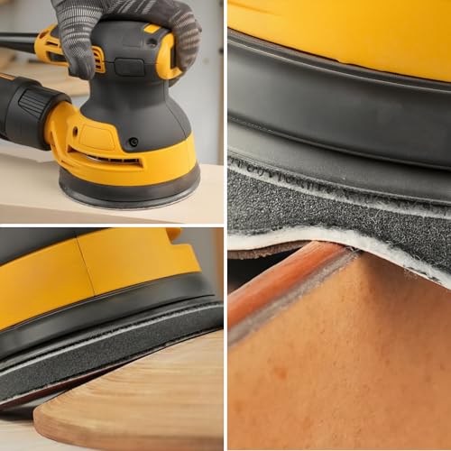 5 Inch 8 Holes Hook Loop Orbital Sander Metal Pad Replacement for DeWalt DWE6423 6423K DWE6421 6421K DCW210B with 4 PCS Foam & 36 PCS Sanding Sanding Discs 100 150 180 240 320 400 Grit - size: FIT DWE64233 & N329079