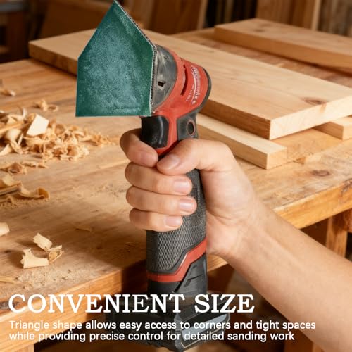 80Pcs (90 * 65mm) Detail Sanding Paper and 2 Pads Fit M12 Fuel Sander 