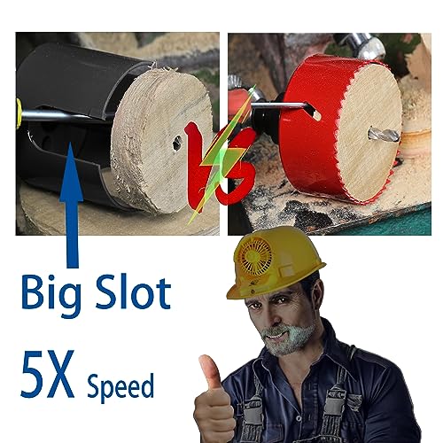 Carbide Tipped Hole Saw Cutter 2-3/4” 70mm for Thick Wall, Roof, 6.6” Deep Cutting with Arbor for Multi Purpose, Hard Wood, Hardy Plank, MDF, Wall Tile, Air Brick, - color: 2-3/4"(70mm)