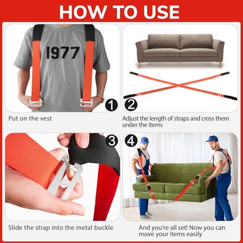 Ytonet Moving Straps for Lifting Furniture, Lifting Straps 2 Person System - size: 120 inches
