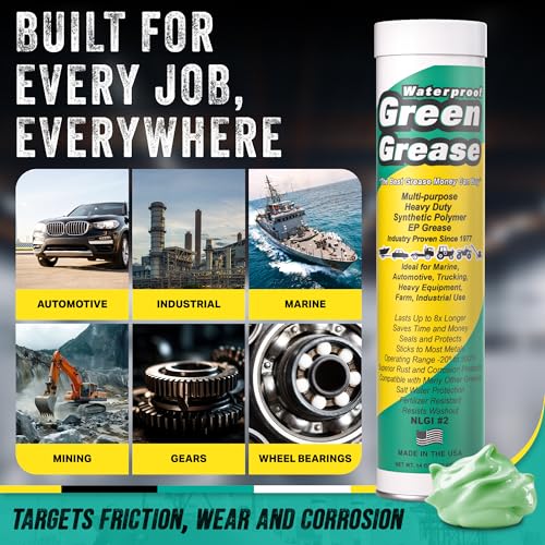 14oz Ultra Heavy Duty Green Grease Tube for Grease Gun - USA Made (50 Pack) - size: 14oz (50 Pack)