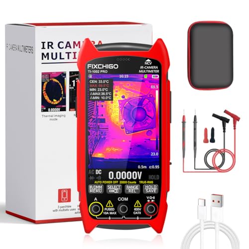 2 in 1 Thermal Imaging with 20000 Counts Multimeter Function Infrared Camera Pixels ISR256x192 Image Resolution 427x320 3.5 inch LCD -20℃ to 550℃ Temperature Range 15 Color Modes - size: TI-02 without Macro Lens Function