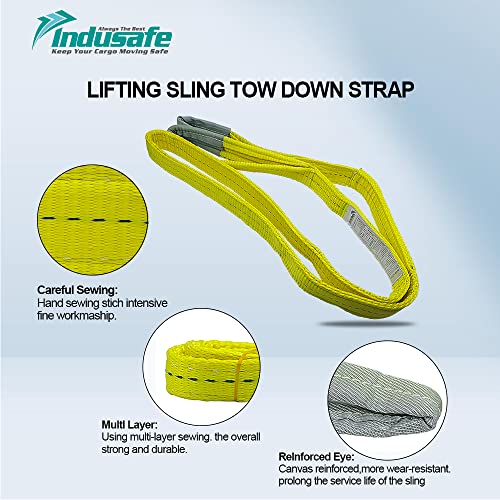 2" x 3’ Poly Web Sling Lifting Strap for Rigging Moving Towing Hoisting Work Gear