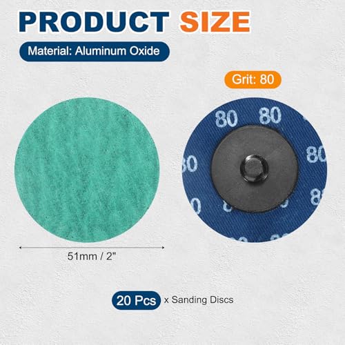 20 Pcs 2" 80 Grit Quick Change Surface Conditioning Discs - size: 80 Grit