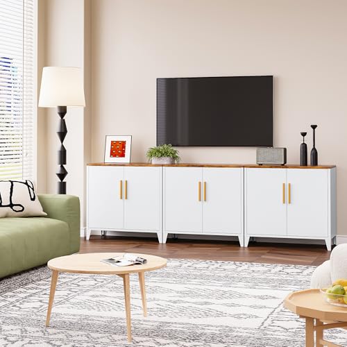 SISESOL White Storage Cabinet with Doors and Shelves,30 inch Small Pantry Cabinet Sideboard with Leg,Accent Cabinets with Storage,Side Floor Cabinets for Home,Kitchen,Coffee Bar,Dining/Living Room - color: White, size: 30"H