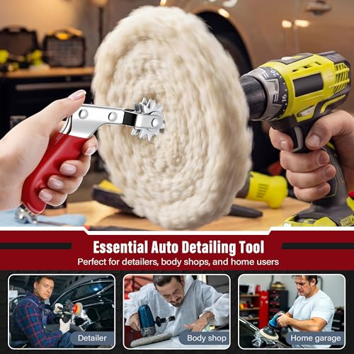 Dreyoo Buffing Pad Cleaning Tool, Metal Spur for Wool Polishing Pads