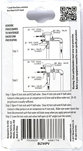 Vibrant Yard Co. LLC Winterize Backflow Preventer Adapter, 1/4 in SAE Flare