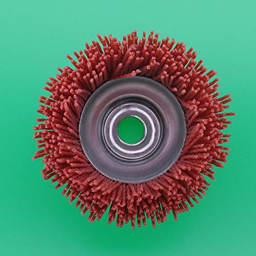 Create idea 2 Pcs 75mm/3 Inch Nylon Filament Abrasive Wire Cup Brush Steel Internal Thread M14x2 Red for Metal Polishing Cleaning Grinder Rust Removal