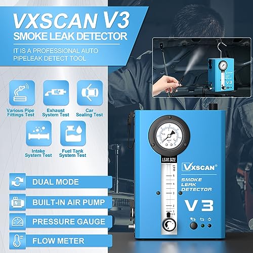 EVAP Smoke Tester V3, Auto Fuel Vacuum Detector Pump Gauge Flow Meter - size: V3