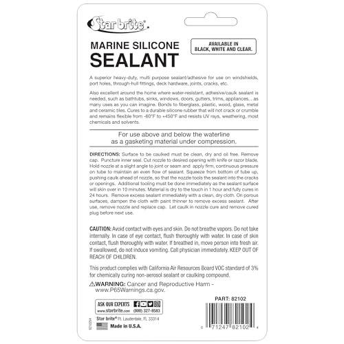 STAR BRITE Marine Silicone Sealant White - Waterproof - size: 2.8 fl oz