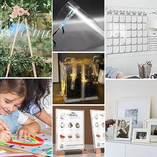 10-Pack of 8×10"×0.02" PET/Plexiglass Sheets, Transparent Flexible Plastic Sheet Panels, for Painting, Crafts, Signs, Picture Frames, Arts, DIY Display Project - size: 8" x 10" x 0.02"