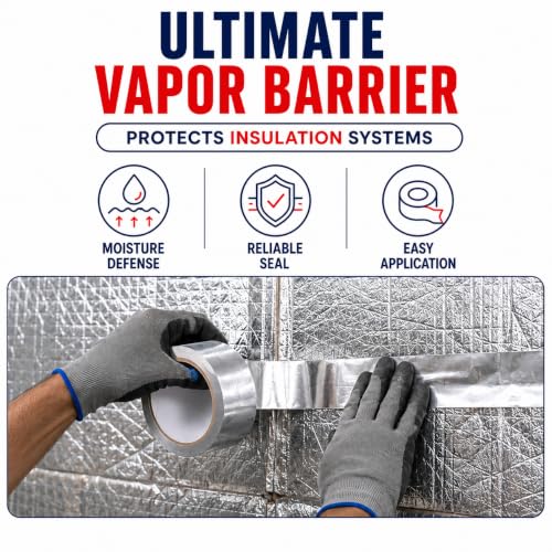 GGR Supplies AF-20R Aluminum Foil HVAC Tape, 6 Inch x 150 Feet, 3.6 Mil - size: 6" in. x 50 yds.