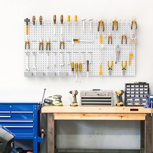 TORACK Garage Tools Organizer Boards Kit with Hooks, Grey - color: Gray
