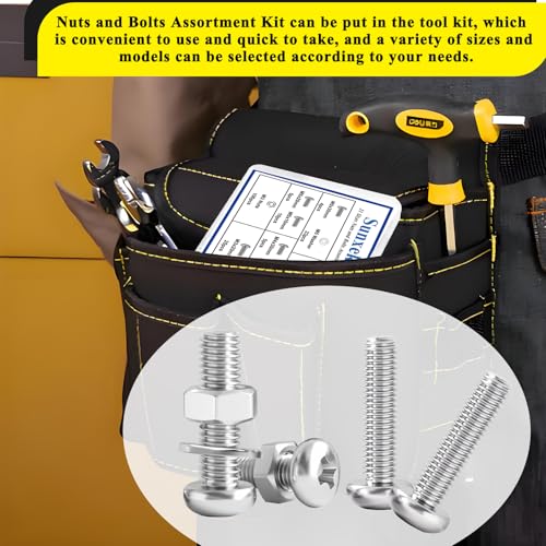 516Pcs Nuts and Bolts Assortment Kit, Phillips Pan Head, Silver - color: 516pcs-Silver