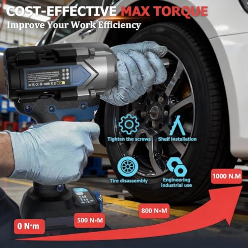 1/2-Inch Cordless Impact Wrench, 1000 Nm, Brushless (No Battery Included) - color: 1000n(no Battery Included)