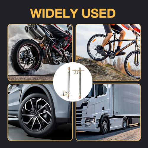 2 PCS 7" Metal Valve Stem Extenders, Flexible Stainless Steel Car Tire Valve Extension Kit with Clamps, Universal Braided Tire Stem Extender for Cars Trucks Trailers RVs - color: 7"