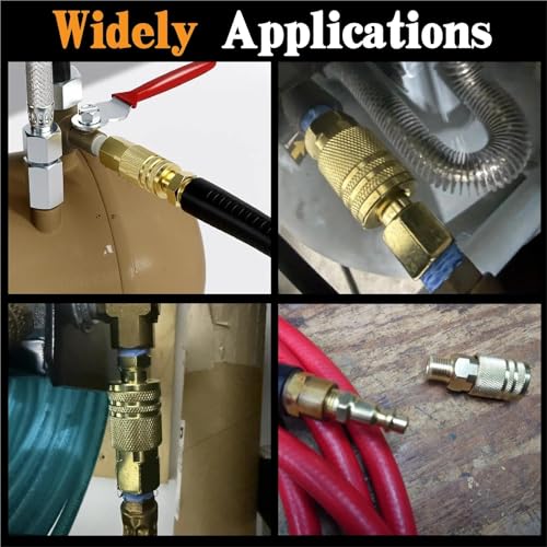 22 PCS 1/4" NPT Air Compressor Coupler & Plug Kit Air Hose Fitting - size: Copper-plated alloy