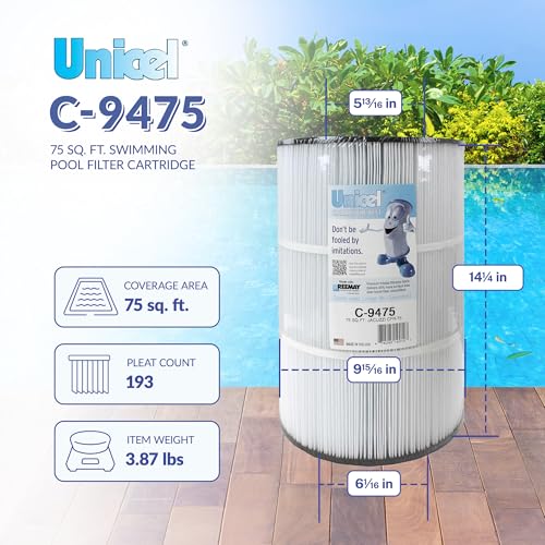 Unicel C-9475 75 Square Foot Media Replacement Pool Filter Cartridge with 193 Pleats, Compatible with Jacuzzi Brothers - size: 1 Pack