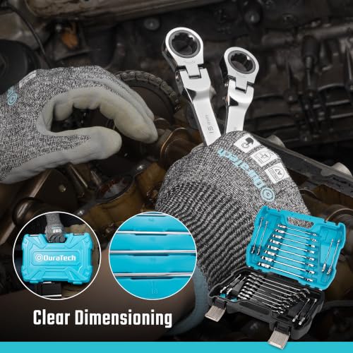 DURATECH 24-Piece Flex Head Ratcheting Wrench Set, Metric & SAE, CR-V Steel - style: 24-Piece Set