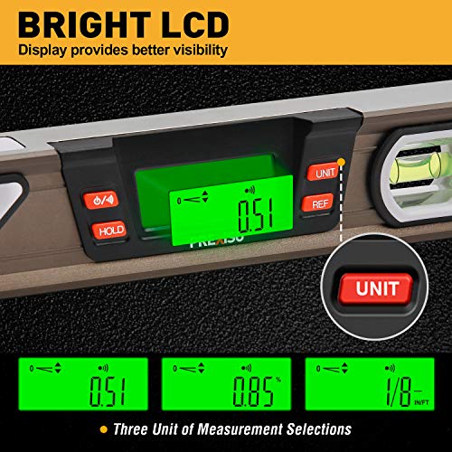 PREXISO 12-Inch Digital Level with LCD Display, 360° Angle Gauge