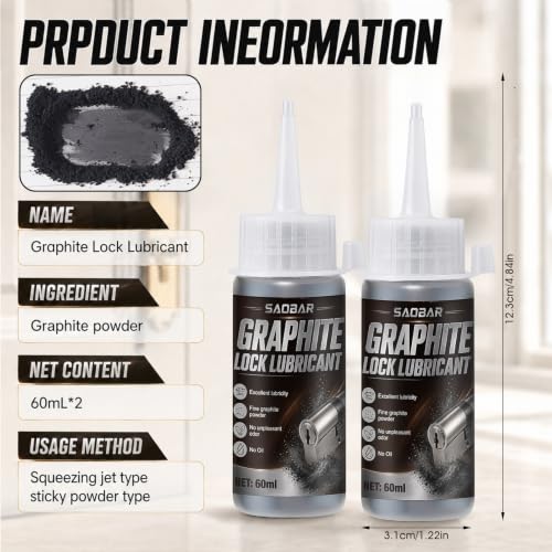Graphite Powder for Locks, Graphite Lubricant 120ml