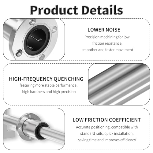 4 Pcs LMF20UU Round Flange Linear Ball Bearings, 20x32x42mm - size: LMF20UU