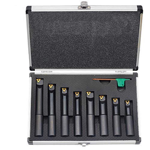 OSCARBIDE 3/4" Round Shank 8-Piece Boring Bar Set w/TCMT Inserts