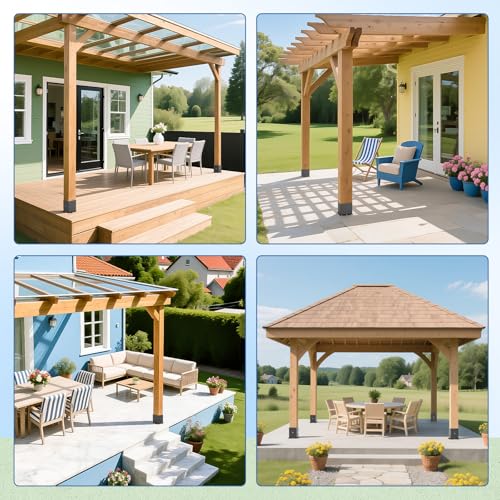 4 Pcs 4"×4" Post Base,Deck|Inner Size (3.6" x5.6“ - size: 4“x 6", style: 4 Set