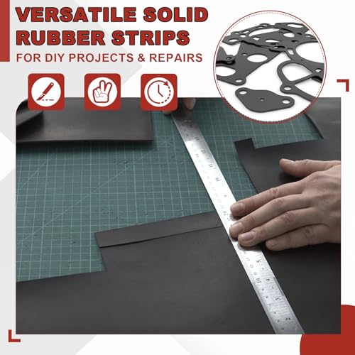PATIKIL Neoprene Rubber Strips 1" Wide x 1/8" Thick x 10' Long, Solid Rubber Roll Pad Insulation for DIY Gasket Material, Sealing, Liner, Padding, Mat - size: 1" x 1/8" x 10'