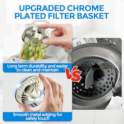 zaa 3 in 1 Kitchen Sink Drain Strainer Stopper Removable Basket Pop-Up - color: Brushed Nickel