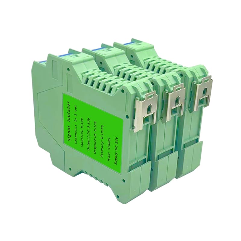 Signal Isolator DC 24V,PLC Detect Signal Conditioner,Module Analog Output(1 in 2 Out 4-20mA Turn 4-20mA) - color: 1 input and 2 outputs