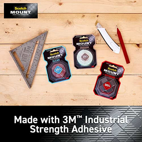 Scotch-Mount Extreme Double-Sided Mounting Strips, 8 Strips per Pack - size: 1"x3"