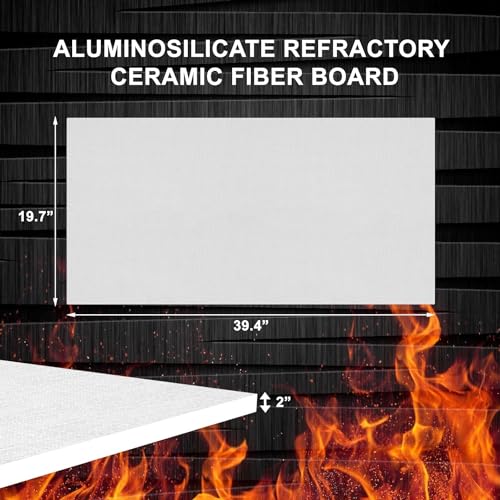 SIMOND STORE Ceramic Fiber Board Insulation - 2" x 19.7" x 39.4", Pack of 1 - size: 2" x 19.7" x 39.4"