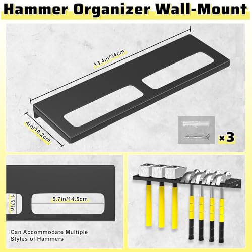 4Pcs Hand Tool Organizers Wall Mount,Heavy Duty Metal,Space Saving - size: 4 PCS Black