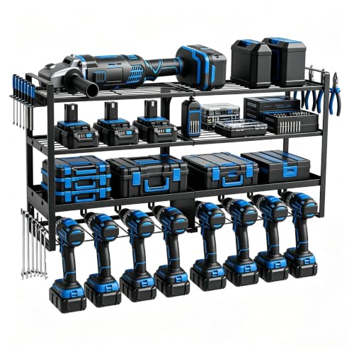 4-Tier Wall-Mounted Tool Organizer, Black