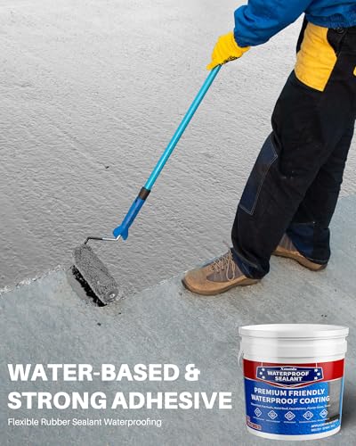 Polyurethane Waterproof Coating, Roof Leak Crack Repair, 1 Gallon, Grey